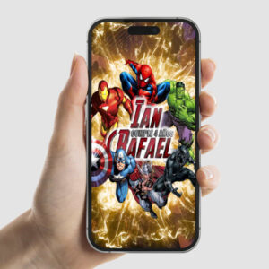 Invitación animada de Avengers Comic