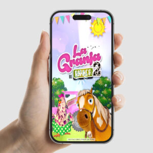 Invitación animada de La Granja de Zenán niña (Rosa)