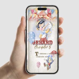 Invitación animada de Pinocho